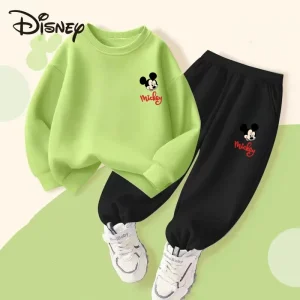 Autumn Baby Girls Boys Clothes Set Children Disney Mickey Printing Sweatshirt Top and Pants Bottom 2Pieces Suit Cotton Tracksuit
