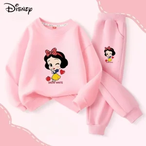 Autumn Baby Girl Clothes Set Children Disney Snow White Printing Sweatshirt Top and Pants Bottom 2 Pieces Suit Cotton Tracksuit