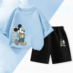 Summer Baby Girl Boy Clothes Set Children Daisy Cartoon Mickey Printing T-shirt and Short 2Pcs Suit Kid Shorts Sleeve Tracksuit