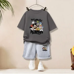 Autumn Baby Girl Boy Clothes Set Children Disney Family Printing Sweatshirt Top and Pants Bottom 2Pcs Suit Kid Cotton Tracksuit