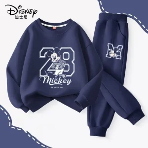 Autumn Baby Girls Boys Clothes Set Children Disney Mickey Printing Sweatshirt Top and Pants Bottom 2Pieces Suit Cotton Tracksuit