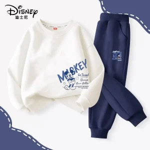 Autumn Baby Girls Boys Clothes Set Children Disney Mickey Printing Sweatshirt Top and Pants Bottom 2Pieces Suit Cotton Tracksuit